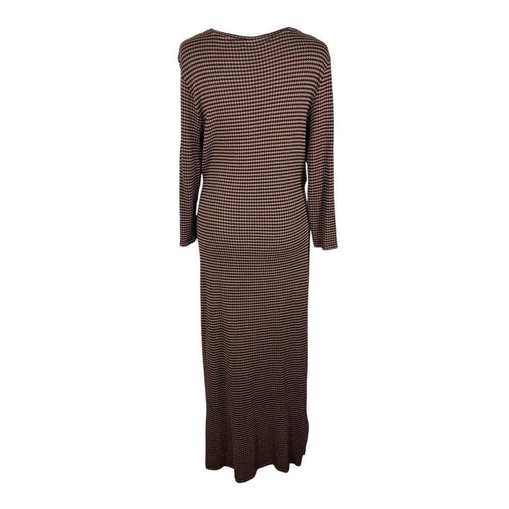 Amour Vert Colombe Scallop Stripe Ribbed Knit Midi Dress Minimalist Size Small - Picture 4 of 7
